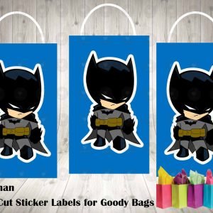Batman Kawaii Die Cut Goody Bag Labels