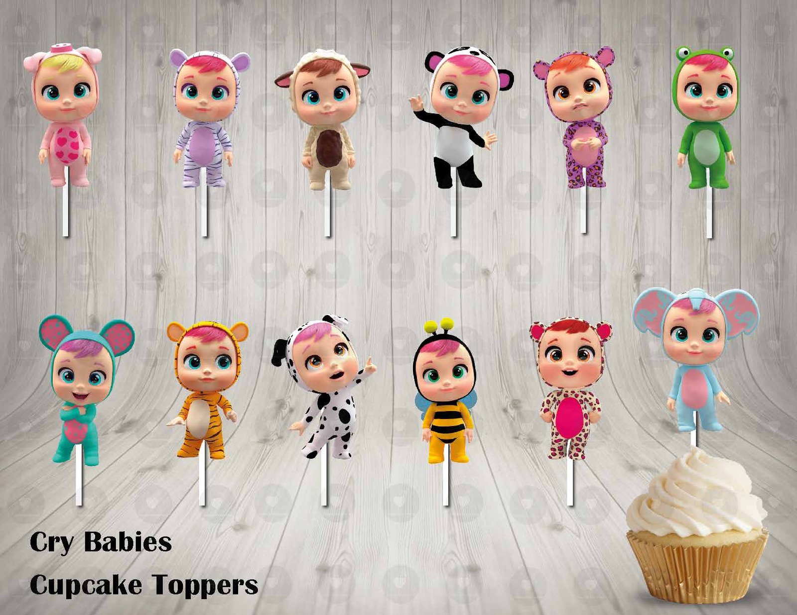 Cry Babies Cupcake Toppers 1 Cry Babies Cupcake Toppers