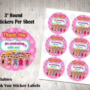 Cry Babies 3" Round Thank You Stickers