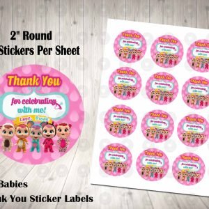 Cry Babies 2" Round Thank You Stickers