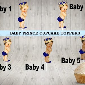 Baby Prince Blue Cupcake Toppers