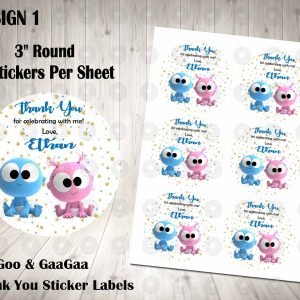 GooGoo GaaGaa 3" Round Thank You Stickers
