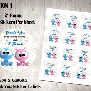 GooGoo GaaGaa 2" Round Thank You Stickers
