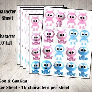 GooGoo GaaGaa Cartoon Sticker Labels