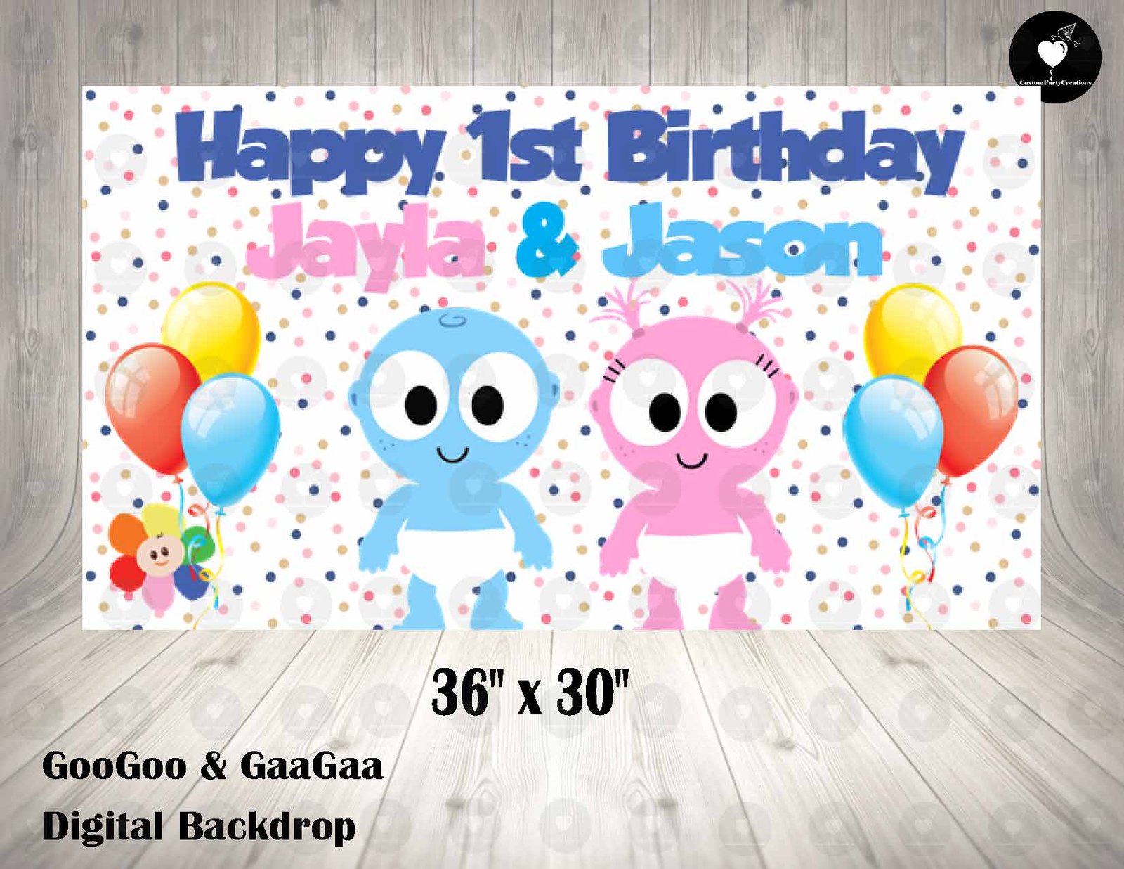 GooGoo GaaGaa Personalized Backdrop **IMAGE ONLY*** 1 GooGoo GaaGaa Personalized Backdrop **IMAGE ONLY***