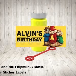 Alvin and the Chipmunks The Movie Fun Colorful Bubble Labels