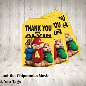 Alvin and the Chipmunks The Movie Fun Colorful Thank You Tags