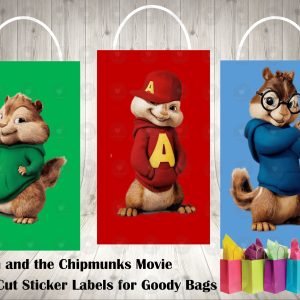 Alvin and the Chipmunks The Movie Fun Colorful Die Cut Goody Bag Labels