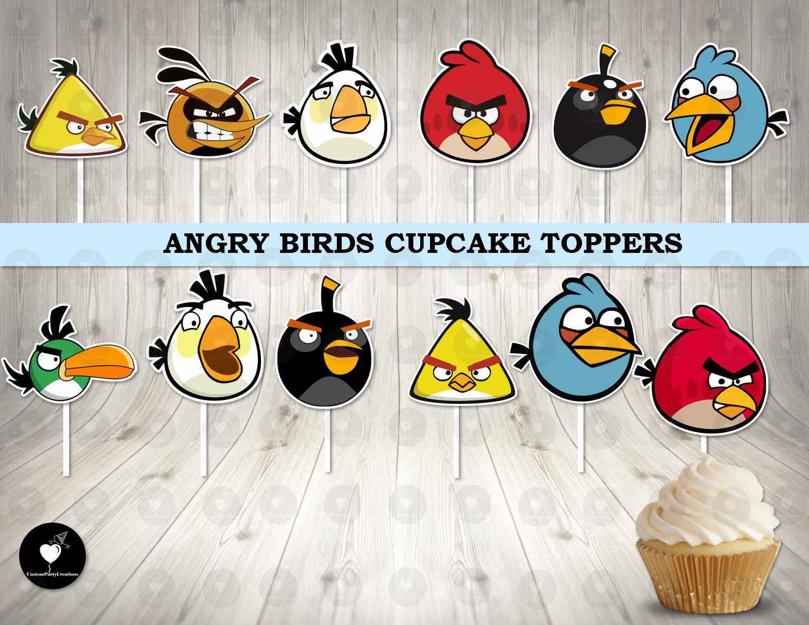 Angry Birds Cupcake Toppers 1 Angry Birds Cupcake Toppers