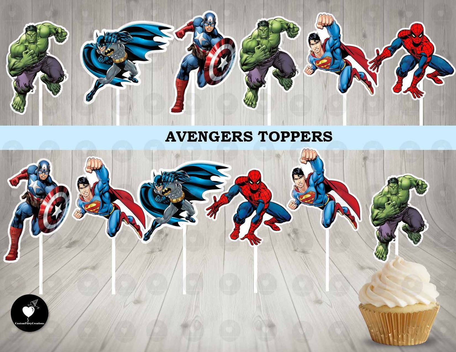 Avengers Classic Cupcake Toppers 1 Avengers Classic Cupcake Toppers