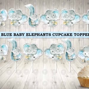 Baby Elephant Cupcake Toppers
