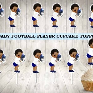 Baby Football Cupcake Toppers