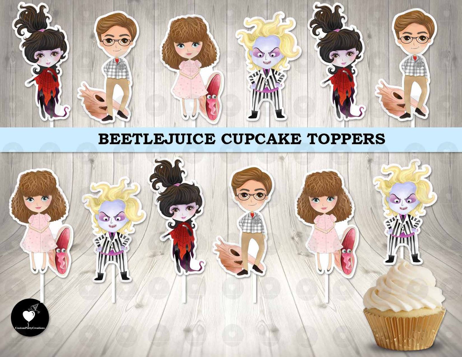 Beetlejuice Cupcake Toppers 1 Beetlejuice Cupcake Toppers
