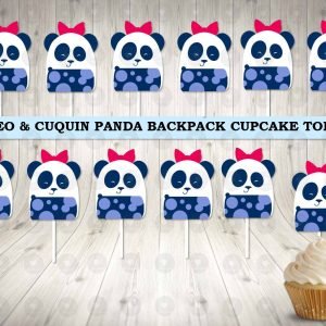 Cleo and Cuquin Panda Cupcake Toppers