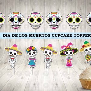 Dia de los Muertos Cupcake Toppers