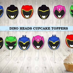 Dino Heads Cupcake Toppers