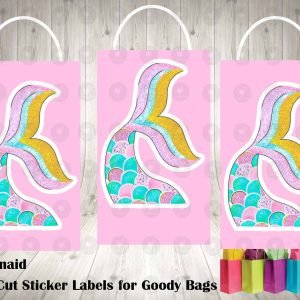 Mermaid Die Cut Goody Bag Labels