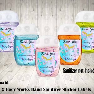 Mermaid Bath & Body Works Hand Sanitizer Sticker Labels