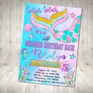 Mermaid Invitation Birthday Party