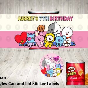 BT21 Pringles Can and Lid Labels