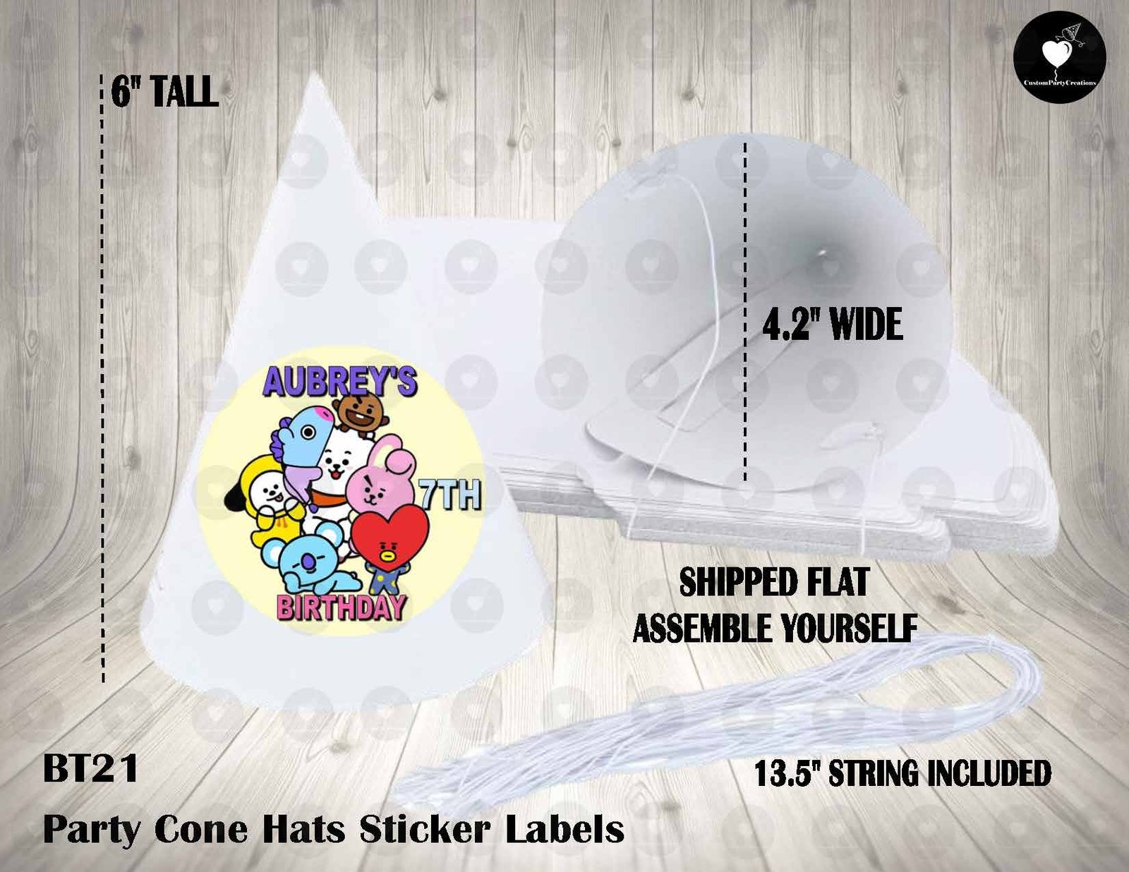 BT21 Personalized Cone Hats 1 BT21 Personalized Cone Hats