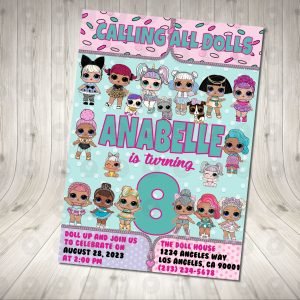 LOL Surprise Dolls Invitation Birthday Party