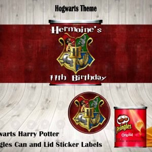 Hogwarts Harry Potter Pringles Can and Lid Labels