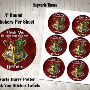 Hogwarts Harry Potter 3" Round Thank You Stickers