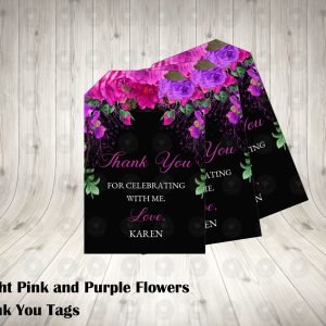 Pink Purple Flower Thank You Tags