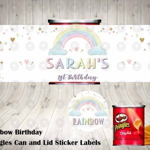 Rainbow Pringles Can and Lid Labels