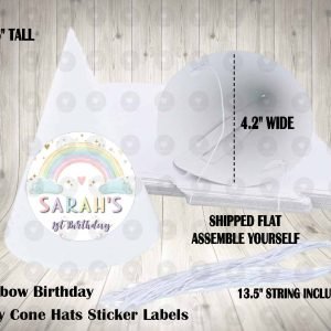 Rainbow Personalized Cone Hats