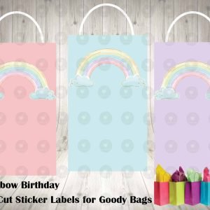 Rainbow Die Cut Goody Bag Labels