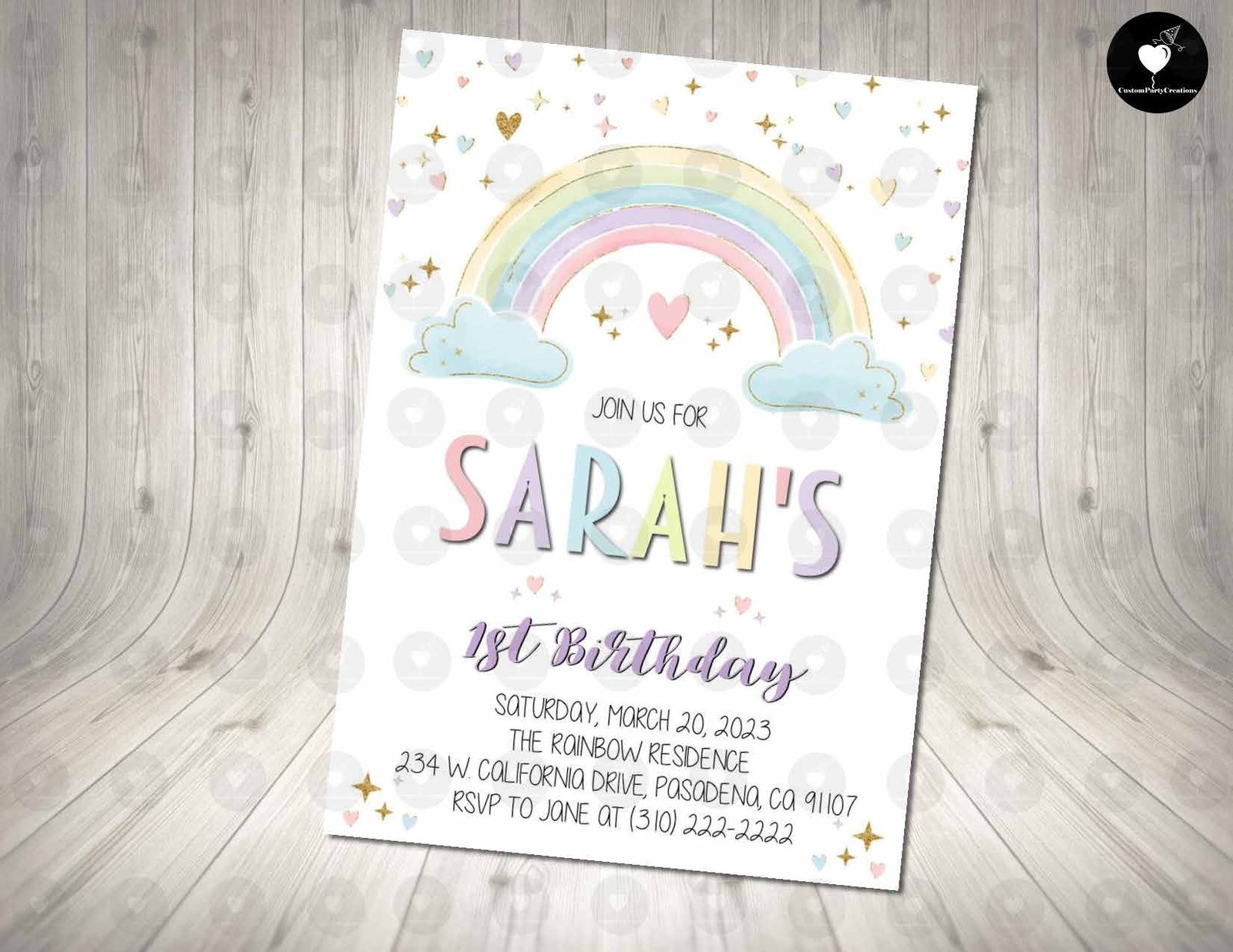 Rainbow Invitation Birthday Party 1 Rainbow Invitation Birthday Party