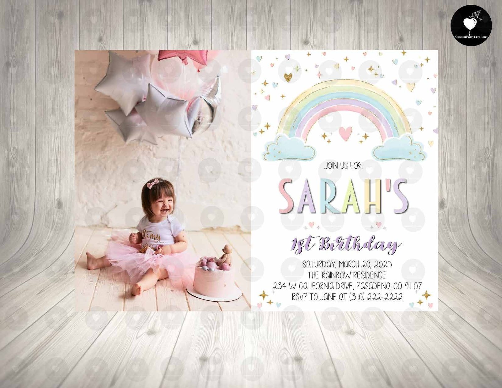 Rainbow Invitation Birthday Party 2 Rainbow Invitation Birthday Party