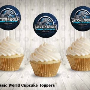 Jurassic World Round Cupcake Toppers