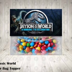 Jurassic Park Favor Bag Toppers