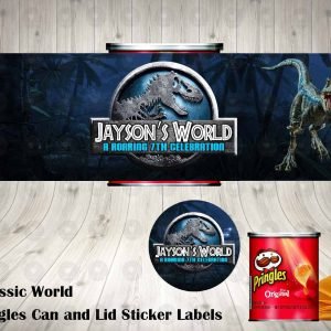 Jurassic World Pringles Can and Lid Labels