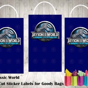 Jurassic World Die Cut Goody Bag Labels