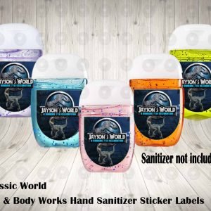 Jurassic World Bath & Body Works Hand Sanitizer Sticker Labels