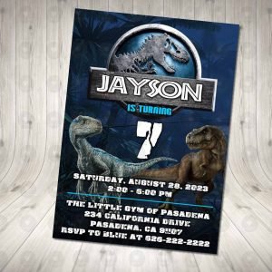 Jurassic World Invitation Birthday Party
