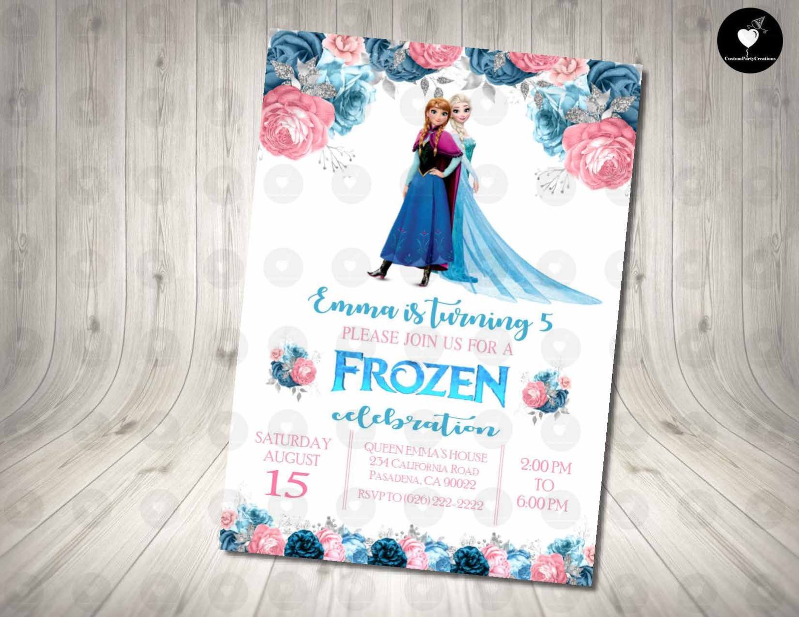 Frozen Floral Invitation Birthday Party 1 Frozen Floral Invitation Birthday Party