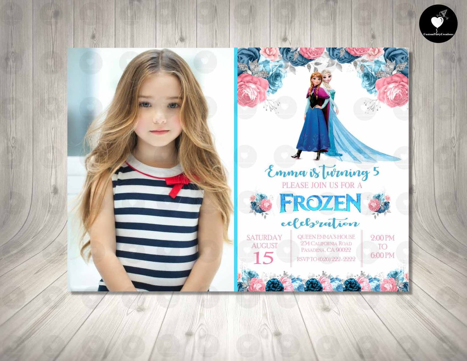 Frozen Floral Invitation Birthday Party 2 Frozen Floral Invitation Birthday Party