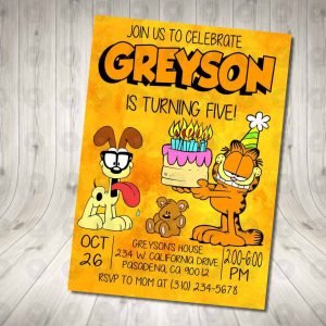 Garfield Invitation Birthday Party