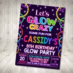 Glow Party Invitation Birthday Party