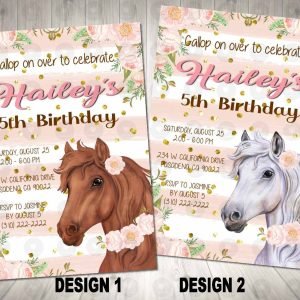 Horse Lines Invitation Birthday Party