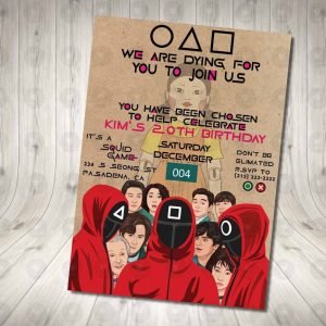 Squid Games Invitation Birthday Party