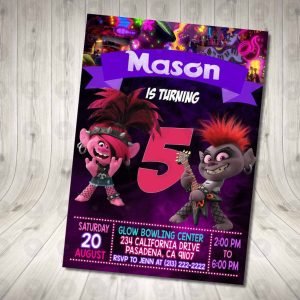 Trolls Queen Barb Invitation Birthday Party