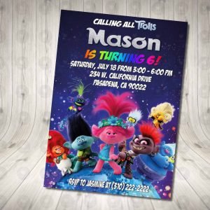Trolls World Tour Invitation Birthday Party