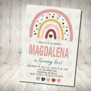 Boho Rainbow Invitation Birthday Party