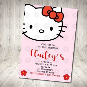 Hello Kitty Pink Invitation Birthday Party